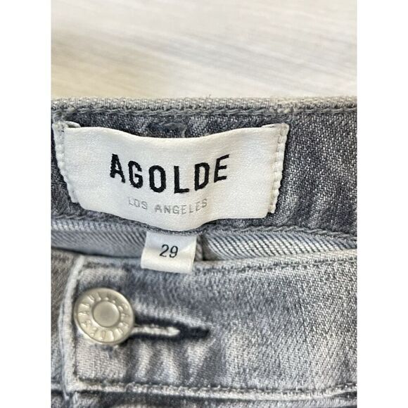 AGOLDE Toni Mid Rise Slim Straight Jeans Mirror Grey Gray Womens Size 29 - Picture 5 of 10